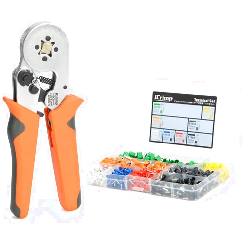IWISS iCrimp Ferrule Crimping Tool Kit, AWG 23-10 Self-adjustable Ratchet Ferrule Crimper Plier c/w 770End Sleeve Ferrules Connector Terminals on Electrician, Contractors, Repair Support
