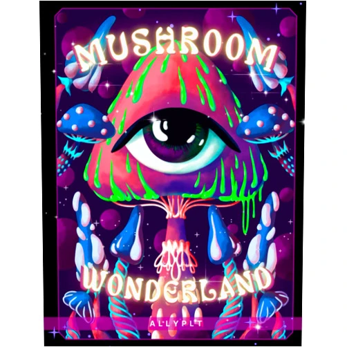 ALLY PLT Mushroom Wonderland Coloring Book: Black Coloring Pages Features Fungi, Shrooms, Mycology For Art Therapy And Relaxation (Trippy Coloring Series)
