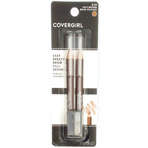 CoverGirl Brow & Eye Makers Brow Shaper & Eyeliner, Soft Brown 510, .06 oz (Pack of 4)