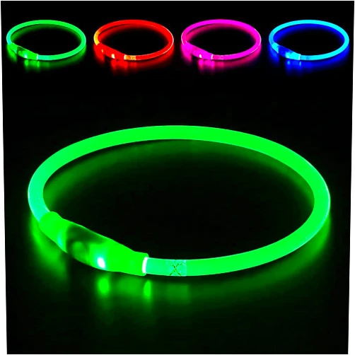 BSEEN Led Dog Collar, BSEEN USB Rechargeable Flash Dog Necklace Light, Pet Safety Collar Makes Your Beloved Dogs Be Seen at Night for Small Medium Large Dogs