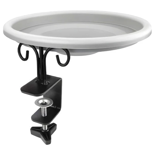 WILDLIFE FRIEND I Bird Bath, Bird Feeder with Balcony Bracket, XL Feeding Plate - Feeding Bowl for Birds, Feeding Station for Year-Round Feeding of Wild Birds, birdbath Heater for Winter