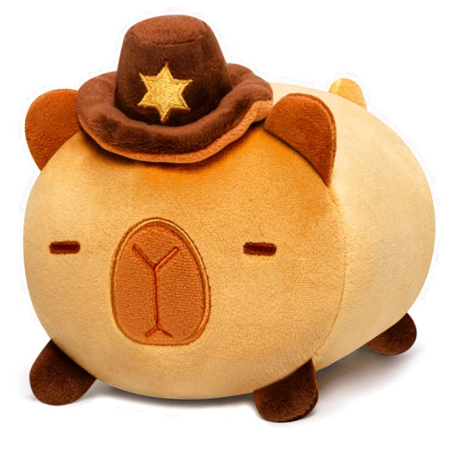 Mewaii Capybara Plush, Cute Capybara Stuffed Animals with Cowboys Hat, Soft Plushies Cuddle Pillow, Cute Stuff Toys Gift for Girls Boys Toddler Males(8 Inch)