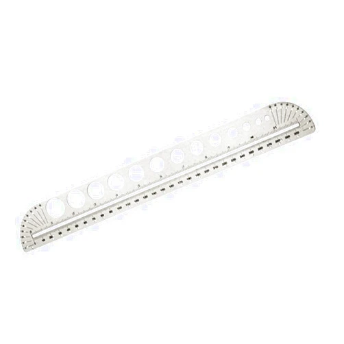 KAKASEA Radius Stencil Geometric Drawing Stainless Rulers Measuring Template Stencil Ruler for Office