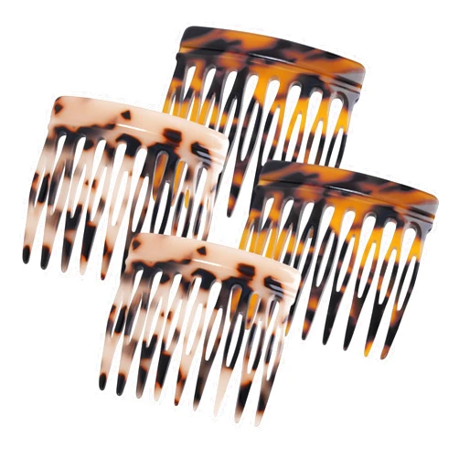 TaShow 4 Pcs Vintage French Side Comb for Bun Chignon Up-Do Twist, Hair Combs for Women Accessories, 9 Teeth Strong Hold Decorative Hair Side Combs for Women Girls