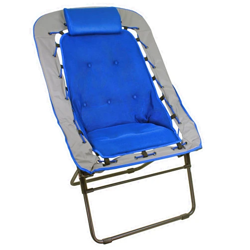 Zenithen Foldable Rectangular Air Mesh Indoor Outdoor Bungee Chair, Perfect for Dorm Rooms, Movie Nights, Bedrooms, Reading, Gaming, Journaling, Relaxing, Blue/Grey (Pack of 1)