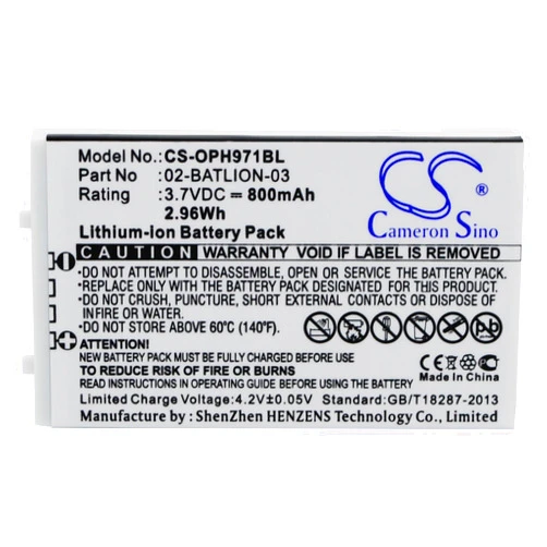 CS BATTERY Replacement Battery for Opticon OPL-7724, OPL-7734, OPL-9700, OPL-9712, OPL-9713, OPL-9723, OPL-9724, OPL-9725, OPL-9727, OPL-9728 3.7V/800mAh