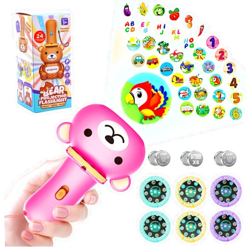MQDMINI Flashlight Projector Toy-Torch Projection-LED Flashlights-Educational Toys , Include Dinosaurs, Vehicles, Animals, 48 Patterns for Fun Cognition Bedtime Education