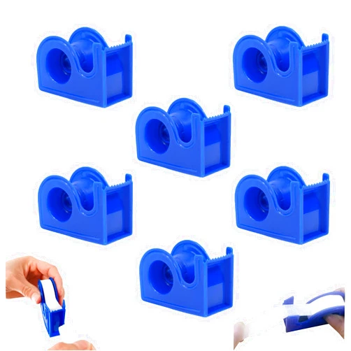 FJYXCHENXM 6 PCS Mini Tape Cutter Portable Tape Dispenser Handheld Tape Dispenser Desk Refillable Scotch Tape Dispenser for Office Home Medical(Blue,Tape not Included)