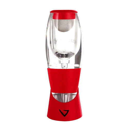 Vinturi Red Wine Aerator Pourer and Decanter Enhances Flavors with Smoother Finish, Includes No-Drip Base, Red