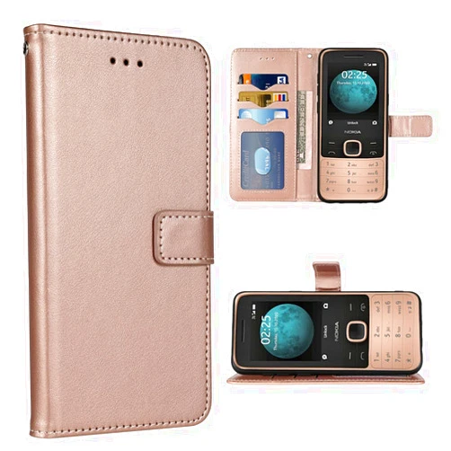 FDCWTSH Compatible with Nokia 225 4G (Not for Nokia 225 2014)Wallet Case Wrist Strap Lanyard Leather Flip Cover Card Holder Stand Cell Accessories Phone Cases for Nokia 225 4G 2020 Women Men Rose gold