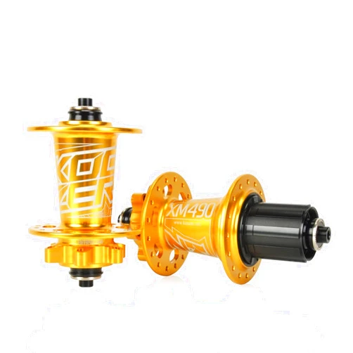 BestPartsCom KOOZER XM490 32 Hole Hub Full Aluminum Ultralight MTB Mountain Bike Disc Brake Hub Quick Release(qr) Front Rear Hub Set XD Driver Cassette Gold for SRAM MTB 11speed 12speed