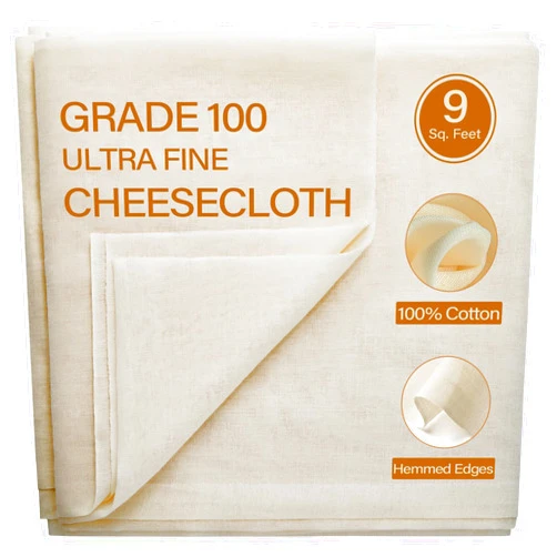 EFond Cheesecloth, 9 Square Feet Grade 100 Cheese Cloths for Straining Reusable, Washable, Lint Free and Ultra Fine Mesh Unbleached Pure Cotton Cheese Cloths for Cooking with Hemmed 2 Edges (1 Yard)