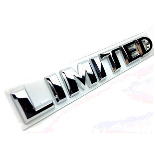 HUAPX® 3D Metal Limited Emblem Badges,1Pack OEM Chrome Aluminum Alloy Badges Decal Suit for Side Fender Rear Trunk Tailgate with Adhesive Tapes Auto Car Sticker Accessories(Silver)