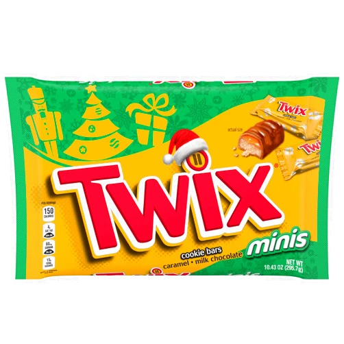 Twix, Christmas Chocolate Caramel Cookie Bars, Minis, 10.43 Ounce
