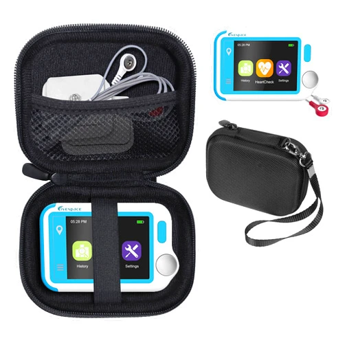 CaseSack Carrying case for Livenpace Personal Bluetooth Heart Health Tracker, Strong Compact Light Weight case with mesh Pocket for Pills and Other Essential