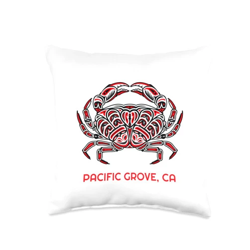 Proud Californian Dungeness Crab Lover Pacific Grove California Dungeness Crab Native American Throw Pillow, 16x16, Multicolor