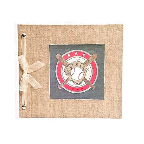 Hugs and Kisses XO Beautiful Baby Memory Book Keepsake, Hugs and Kisses XO, Baby Boy, Vintage Baseball, Baby Journal and Photo Album