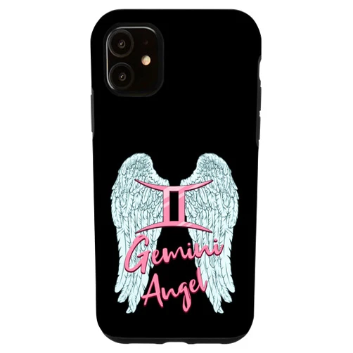 Gemini Zodiac Sign Angel with Angel Wings iPhone 11 Gemini Angel Zodiac Sign with Angel Wings for Women Case