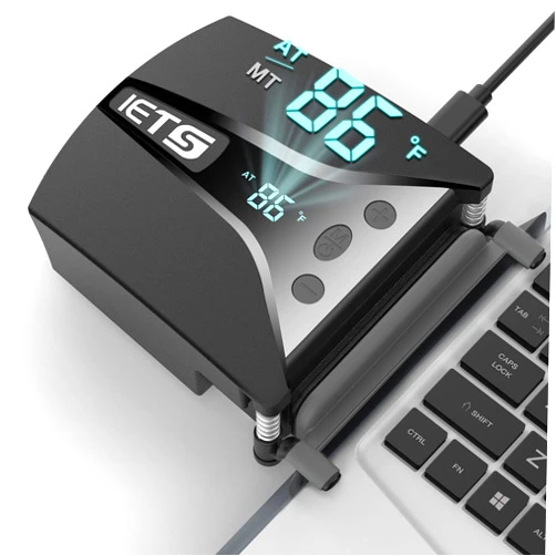 IETS GT202UB vacuum laptop fan cooler With temperature display, intelligent temperature measurement cooling, 13 wind speed (2600-5000RPM turbo fan),Perfect for Rapid Cooling of gaming laptop