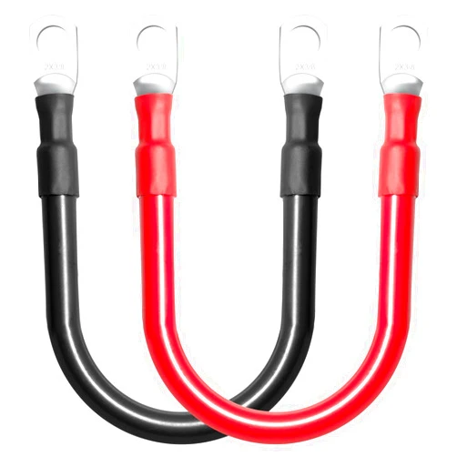 MILAPEAK 2 AWG Battery Cables, 1 Foot 2 Gauge Marine Battery Inverter Cable Set With 3/8
