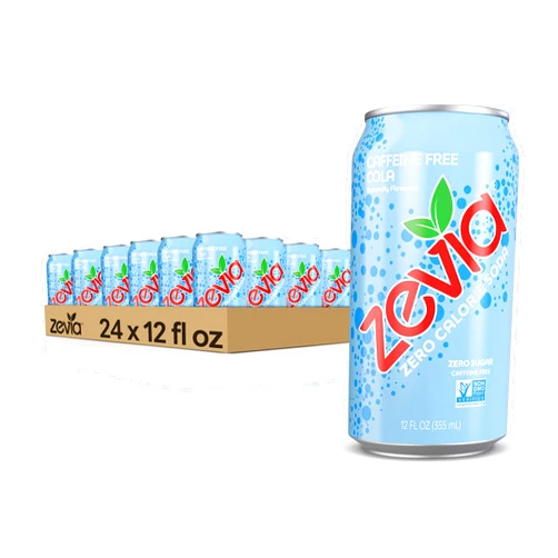 Zevia All Natural Soda, Caffeine-Free Cola, 12 Ounce (Pack of 24) Frustration Free Package