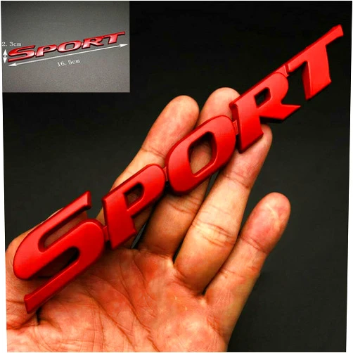 Generic 3D Metal Sport Logo Car Trunk Tailgate Emblem Badge Decal Sticker Red (Red)