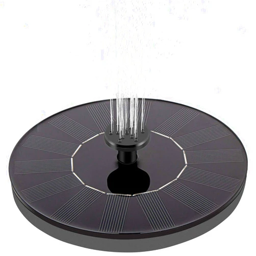 PEYANA Solar Bird Bath Fountain Pump with 7 Upgraded Nozzles, Free Standing Floating Water Fountain with Anti-collision Pole, for Bird Bath, Pond, Pool, and Garden, black 16cm
