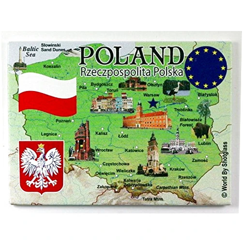 World By Shotglass Poland EU Series Souvenir Fridge Magnet 2.5