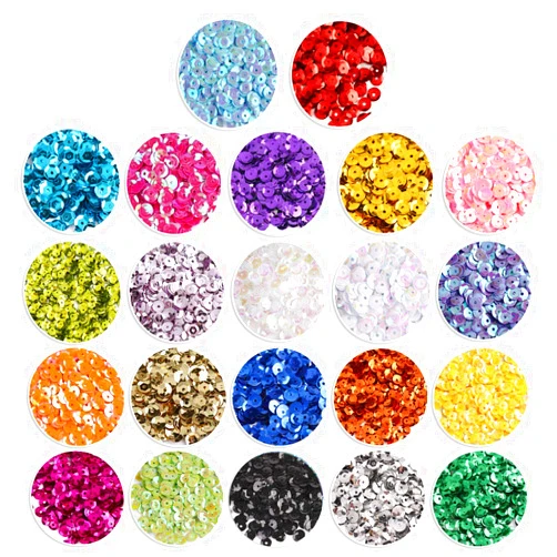 CCINEE 9460 PCS Cup Sequins, Bulk Mixed Colors Loose Sequins for Crafts Sequins and Spangles for DIY Making 6MM, 110 Gram