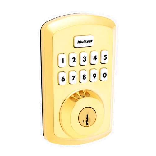 Kwikset 9250TRS-L03S Transitional Powerbolt 2 Electronic SmartCode Deadbolt SmartKey with RCAL Latch and RCS Strike Lifetime Brass Finish