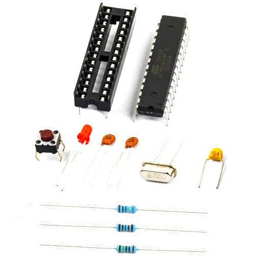 Naughtystarts Breadboard Basic Kits for Arduino Project Atmega328P-PU Atmega328p with Uno R3 Bootloader, Dip28 Socket,16MHz Crystal, 1M Resistor, 100nF Capacitor, Reset Tactile Switch