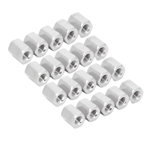 Marhynchus Coupling Nut Kit, 20PCS Hex Coupling Nut, Stainless Steel Rustproof M4X0.7 8 L10mm 6 Sides Connector Nuts, Metric Hex Coupling Nut for, Nuts