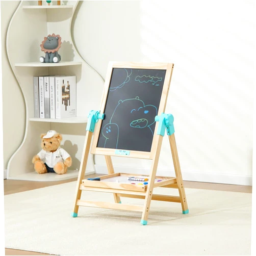 Monleelnom Easel for Kids,Adjustable Toddler Art Easels with LCD Doodle Board,Magnetic White Board and Chalk Board with Art Supplies (ML-0036-002)