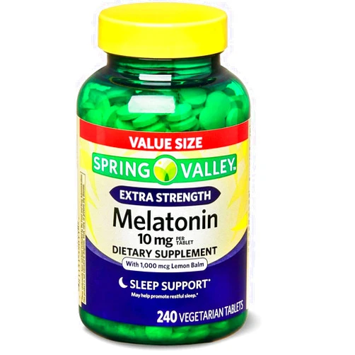 Generic Spring Valley Extra Strength Melatonin Tablets Dietary Supplement Value Size, 10 mg, 240 Count