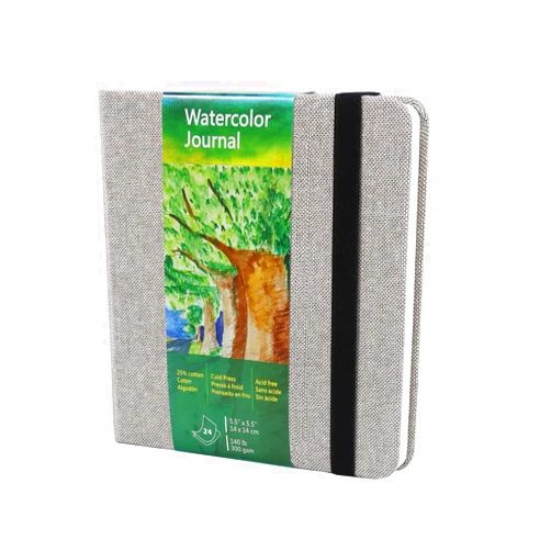 Tumuarta Square Watercolor Journal, 5.5x5.5”, 140 LB, 300 GSM, tumuarta Cotton Paper, Cold Press, 24 Sheets, 48 Pages, Watercolor Paper Sketch Books for Use As Mix Media Pad On The Go