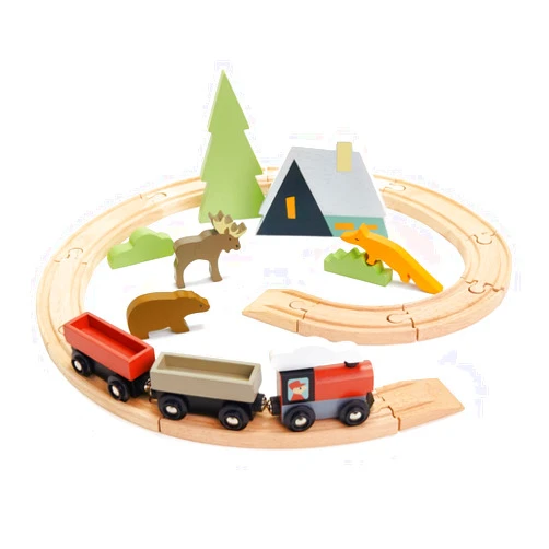 Tender Leaf Toys - Treetops Train Set - Beautiful Wooden Toy Train Set Kids - Intelligent and Imaginative Play Skills for Age 3+