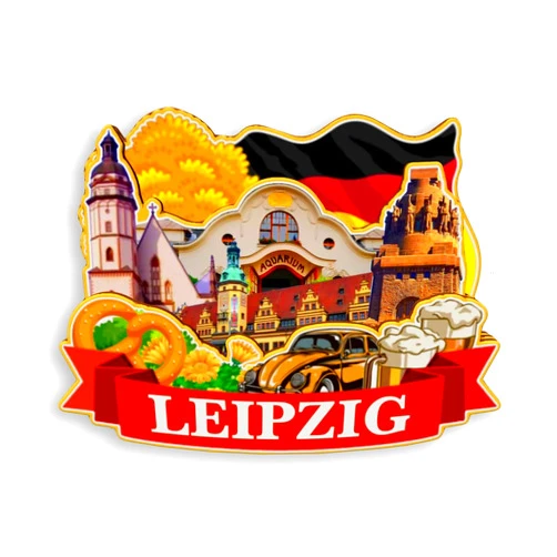 Quwsne Refrigerator Magnet Leipzig Germany Fridge Magnet City Travel Souvenirs Tourist Gifts 3D Classic Landmarks Handmade Crafts Home Decoration -1191