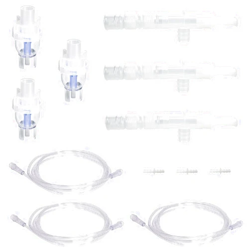 ResOne 3pk Nebulizer Replacement Accessories w/Cup, Mouthpiece, Tee, Flex, 7' Tubing, Connector