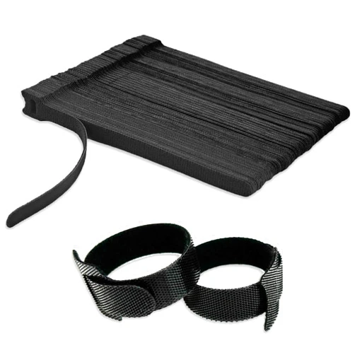 GOYOMI 80 PCS Reusable Fastening Cable Ties, Adjustable Hook and Loop Cord Ties, Multi-Purpose Cable Management Ties Wire Ties, Electric Cord Wraps for Computer, TV, Electronics, Black