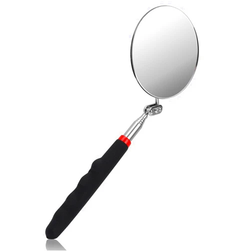 KALIONE Telescoping Inspection Mirror, Circular Inspection Mirror, Flexible Inspection Mirror 360 Rotation with Extended Handle Round Inspection Mirrors for Checking Vehicle Condition(Dia-4 Inch)