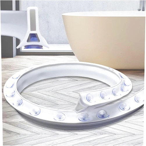 GANSHENL Suction Cup Shower Threshold Water Dam Barrier, Silicone Wet Room Bathroom Floor Seal, Collapsible Shower Retention Barrier Water Stopper for Bathroom Dry and Wet Separation (170cm(68in))