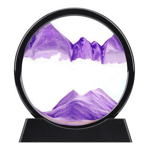 XINBAOHONG Moving Sand Art Picture,Liquid Motion 3D Deep Sea Sandscape in Motion Display Flowing Sand Frame Relaxing Desktop Home Office Work Decor（10 inch） (Purple)