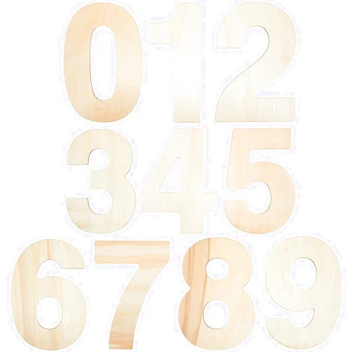 Bright Creations Unfinished Wooden Numbers for Crafts, 0-9 (12 Inches, 10 Pieces)