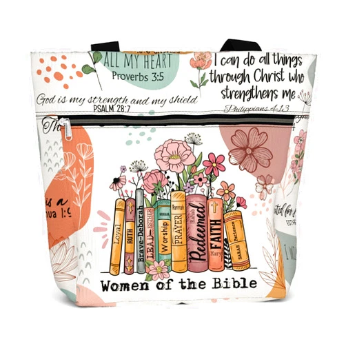 84hoods 15 inch Large Tote Bag for Work for Women. Christian Faith, Jesus God Religious Gift. Waterproof Shoulder Bag.