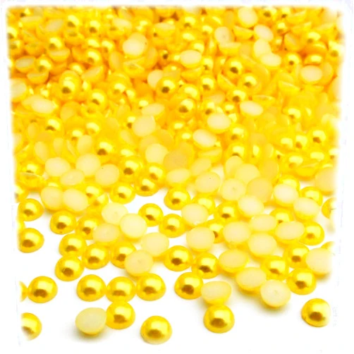The Crafts Outlet 144-Piece Pearl Finish Half Dome Round Beads, 7mm, Sunshine Yellow