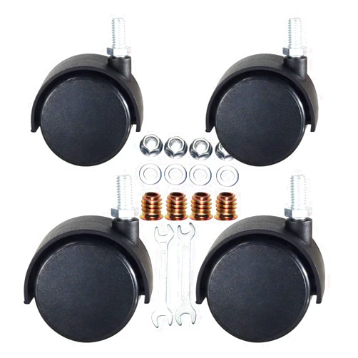 LINWEETEK Stem Casters Wheels, 2 Inch Swivel Casters Furniture Caster Wheels Threaded Stem Casters M8 Caster Wheels Set of 4 for Home Furniture etc (M8x15mm, 2 Inch Without Brake)