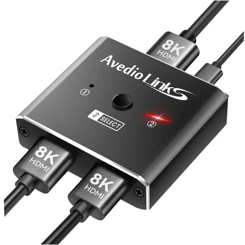 avedio links 8K HDMI 2.1 Switch 4K@120Hz 8K@60Hz, Bi-Directional 2 in 1 Out HDMI Switcher, Aluminum HDMI Splitter 2 in 1 Out Ultra HD 4K@144Hz Compatible with PS5 Xbox Fire Stick and More (Black)
