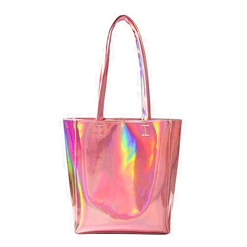 Reberomantic Goodbag Boutique Hologram Tote Bag Laser PU Shoulder Bag Large Capacity Fashion Holographic Handbag for Work