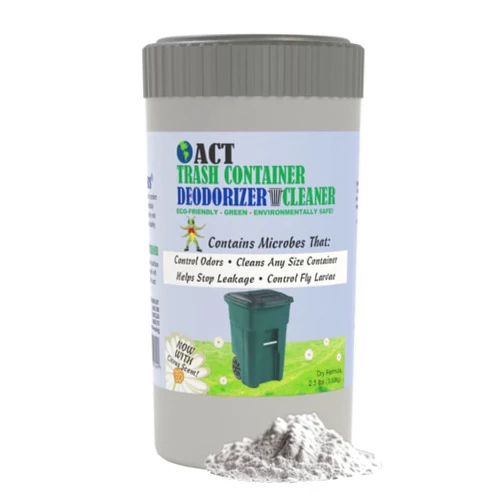 ACT Trash Deodorizer and Cleaner | Eliminates Odors Controls Garbage Sludge | for Garage and Outdoor Bins | Dry Powder Eco-Friendly