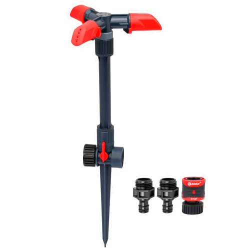 Eden 94141 Adjustable 360° Revolving Sprinkler for Lawn and Garden – 15 Nozzles, 5